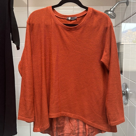 Rust Color Sweater with Scarf. Made in Italy. Size S - Picture 3 of 6